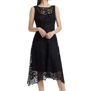 Emanuel Ungaro Black Lace High Low Dress